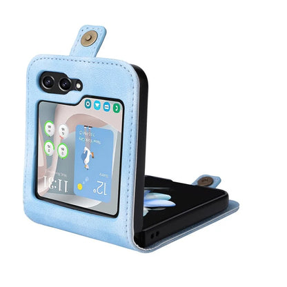 YIKATU YK-002 For Samsung Galaxy Z Flip6 5G Case PU Leather Card Holder Phone Cover