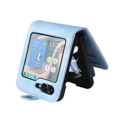 YIKATU YK-002 For Samsung Galaxy Z Flip6 5G Case PU Leather Card Holder Phone Cover