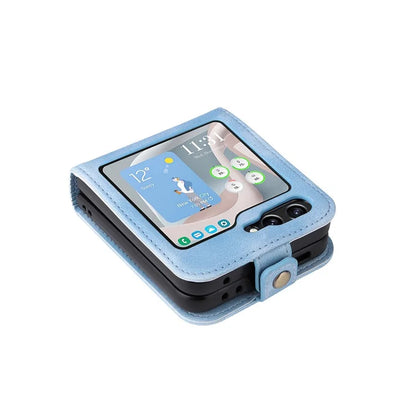 YIKATU YK-002 For Samsung Galaxy Z Flip6 5G Case PU Leather Card Holder Phone Cover