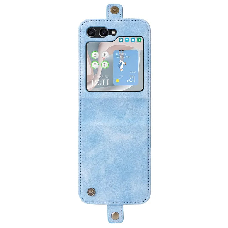 YIKATU YK-002 For Samsung Galaxy Z Flip6 5G Case PU Leather Card Holder Phone Cover