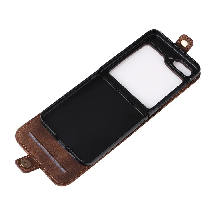 YIKATU YK-002 For Samsung Galaxy Z Flip6 5G Case PU Leather Card Holder Phone Cover