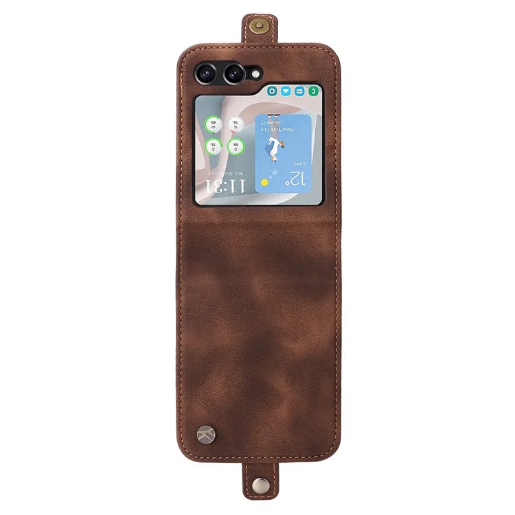 YIKATU YK-002 For Samsung Galaxy Z Flip6 5G Case PU Leather Card Holder Phone Cover