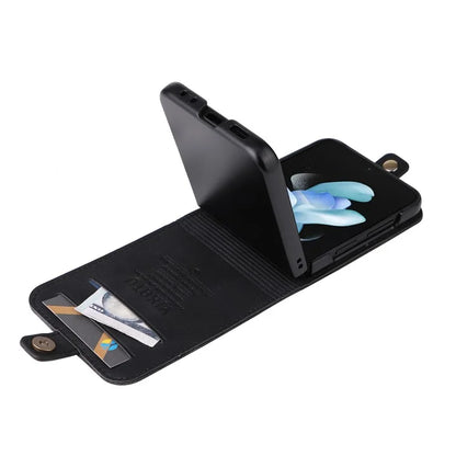 YIKATU YK-002 For Samsung Galaxy Z Flip6 5G Case PU Leather Card Holder Phone Cover