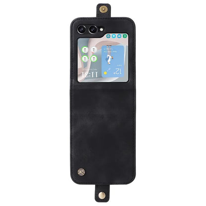 YIKATU YK-002 For Samsung Galaxy Z Flip6 5G Case PU Leather Card Holder Phone Cover