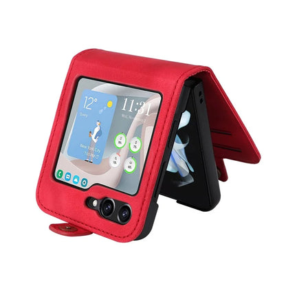 YIKATU YK-002 For Samsung Galaxy Z Flip6 5G Case PU Leather Card Holder Phone Cover