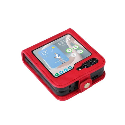 YIKATU YK-002 For Samsung Galaxy Z Flip6 5G Case PU Leather Card Holder Phone Cover