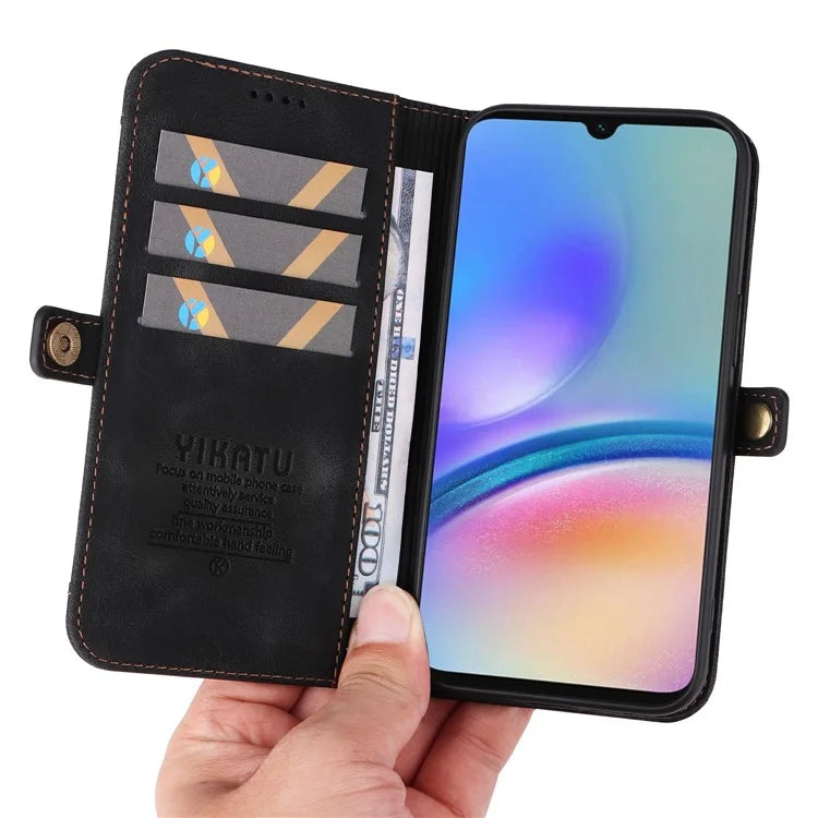 YIKATU YK-002 For Samsung Galaxy A05s 4G Case Wallet PU Leather Phone Cover with Outer Card Slot