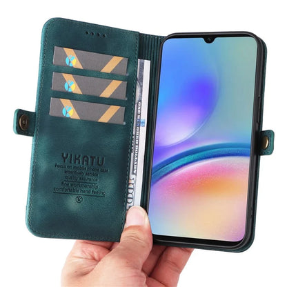 YIKATU YK-002 For Samsung Galaxy A05s 4G Case Wallet PU Leather Phone Cover with Outer Card Slot