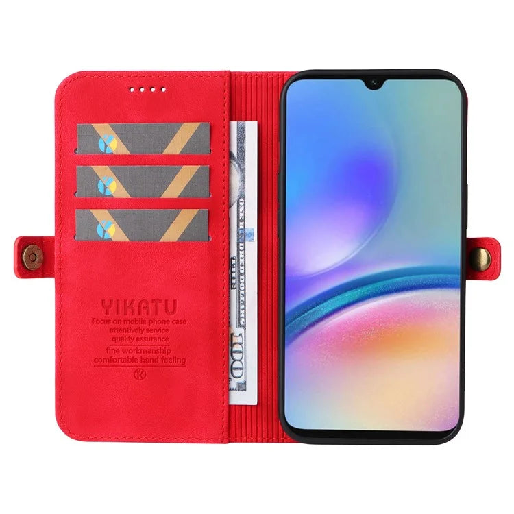 YIKATU YK-002 For Samsung Galaxy A05s 4G Case Wallet PU Leather Phone Cover with Outer Card Slot