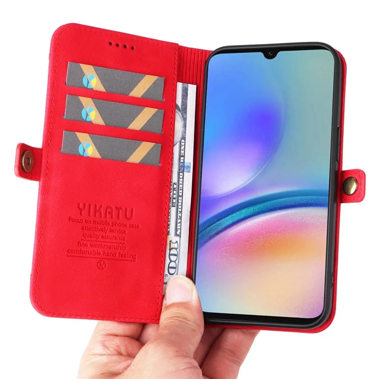 YIKATU YK-002 For Samsung Galaxy A05s 4G Case Wallet PU Leather Phone Cover with Outer Card Slot