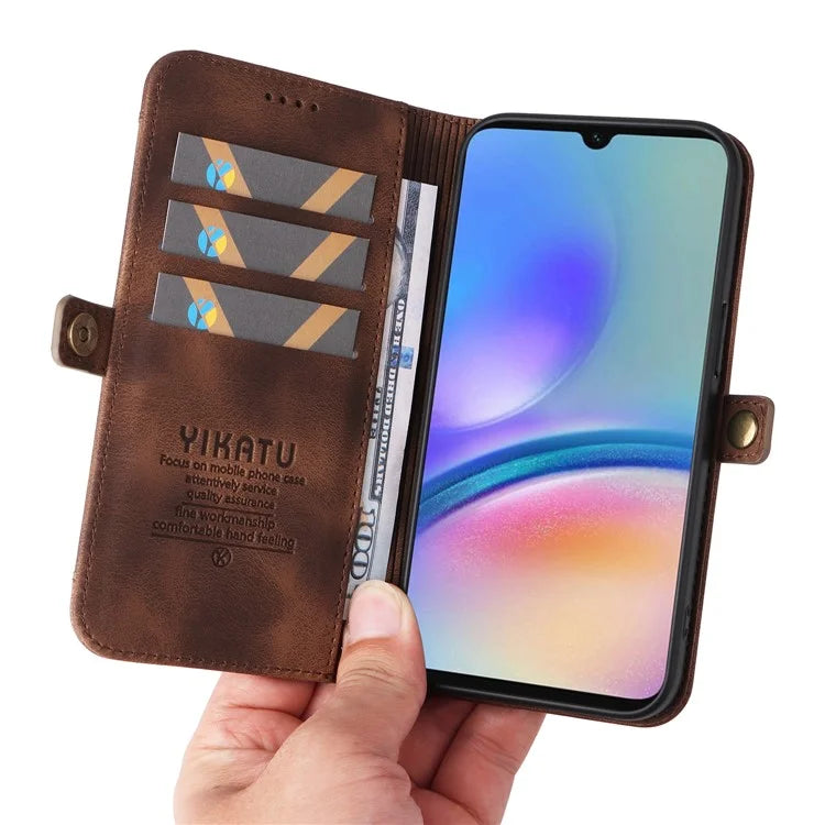 YIKATU YK-002 For Samsung Galaxy A05s 4G Case Wallet PU Leather Phone Cover with Outer Card Slot