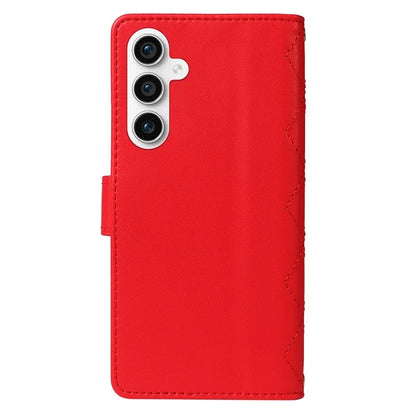 For Samsung Galaxy S23 FE Case Wallet Rhombus Leather Phone Cover with Shoulder Strap, Wrist Strap