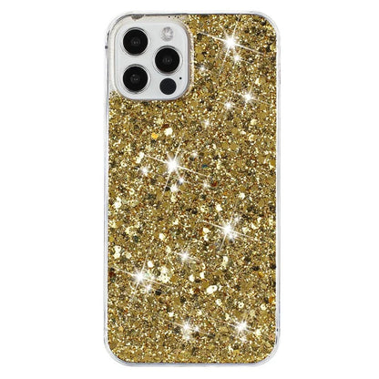 For iPhone 16 Pro Case TPU Drop Protection Epoxy Glittery Sequins Phone Cover