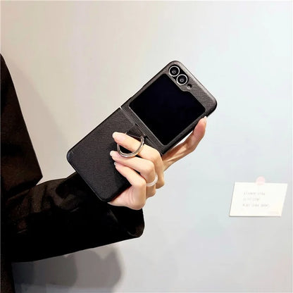 For Samsung Galaxy Z Flip6 5G Case Ring Holder Hard PC Protective Phone Cover