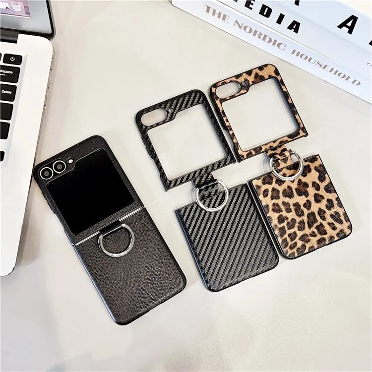 For Samsung Galaxy Z Flip6 5G Case Ring Holder Hard PC Protective Phone Cover