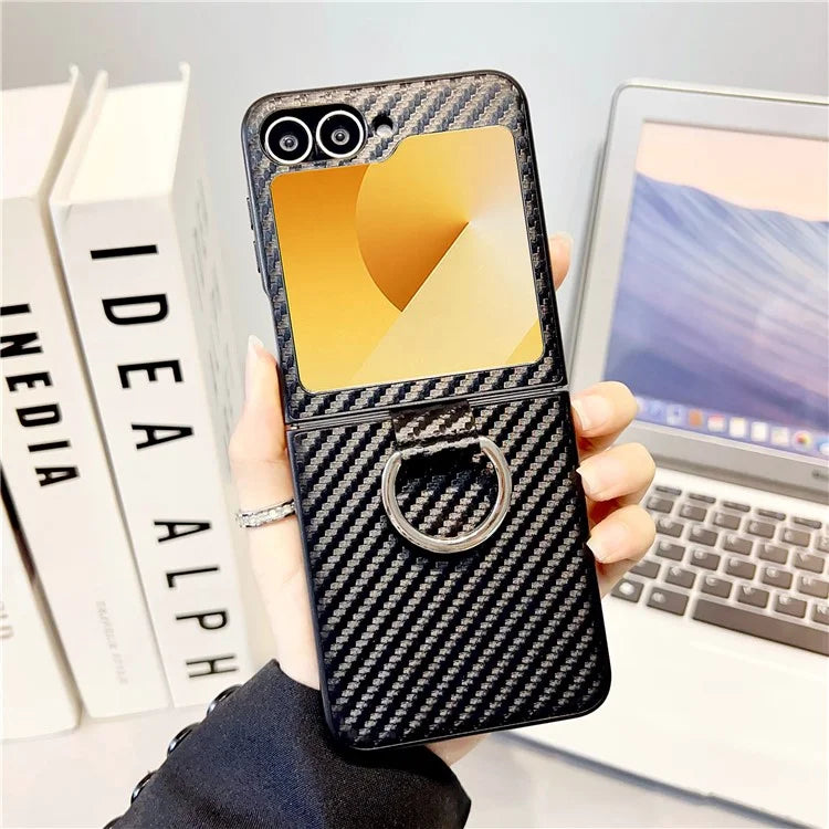For Samsung Galaxy Z Flip6 5G Case Ring Holder Hard PC Protective Phone Cover
