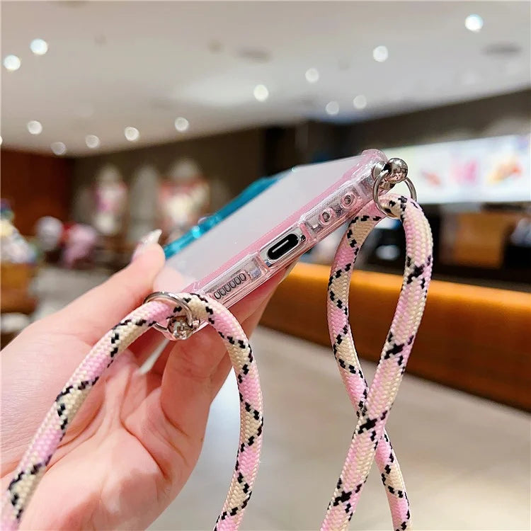 For Samsung Galaxy Z Flip6 5G Case Gradient Color TPU Phone Cover with Lanyard
