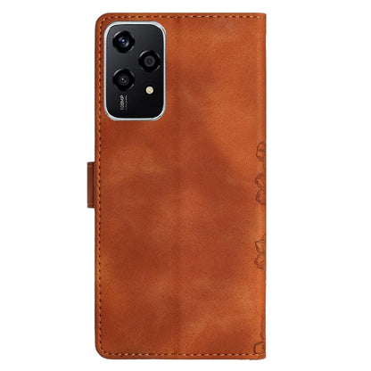 For Honor 200 Lite Case Butterfly Flower Pattern Skin-Touch Leather Phone Cover