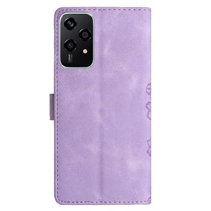 For Honor 200 Lite Case Butterfly Flower Pattern Skin-Touch Leather Phone Cover