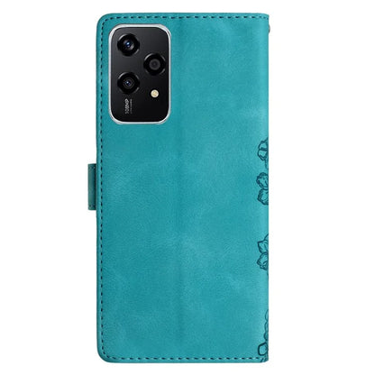 For Honor 200 Lite Case Butterfly Flower Pattern Skin-Touch Leather Phone Cover