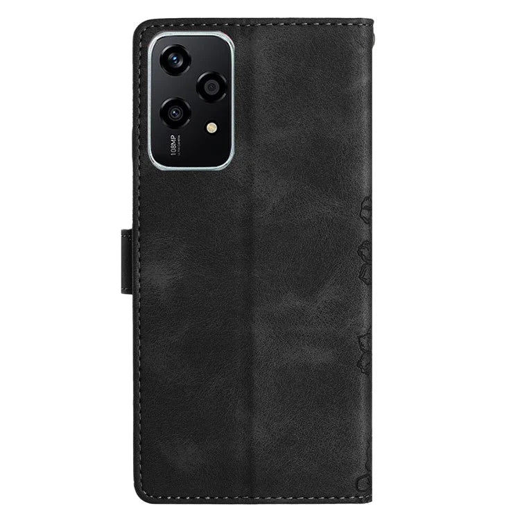 For Honor 200 Lite Case Butterfly Flower Pattern Skin-Touch Leather Phone Cover