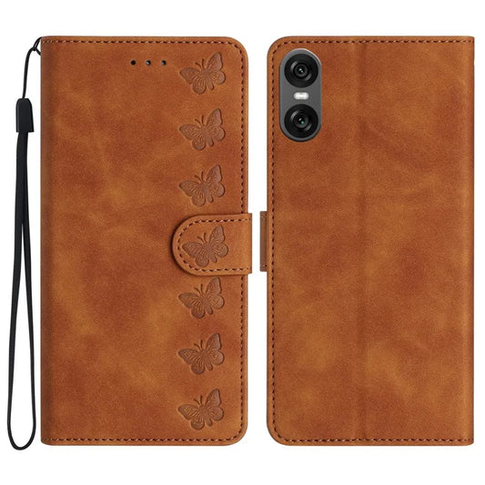 For Sony Xperia 10 VI Case Imprinted Butterfly Leather Wallet Phone Cover
