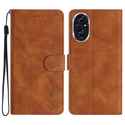 For Honor 200 5G Case Imprinted Butterfly Leather Wallet Phone Cover