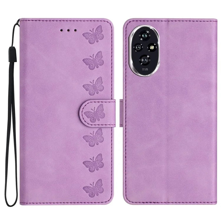 For Honor 200 5G Case Imprinted Butterfly Leather Wallet Phone Cover