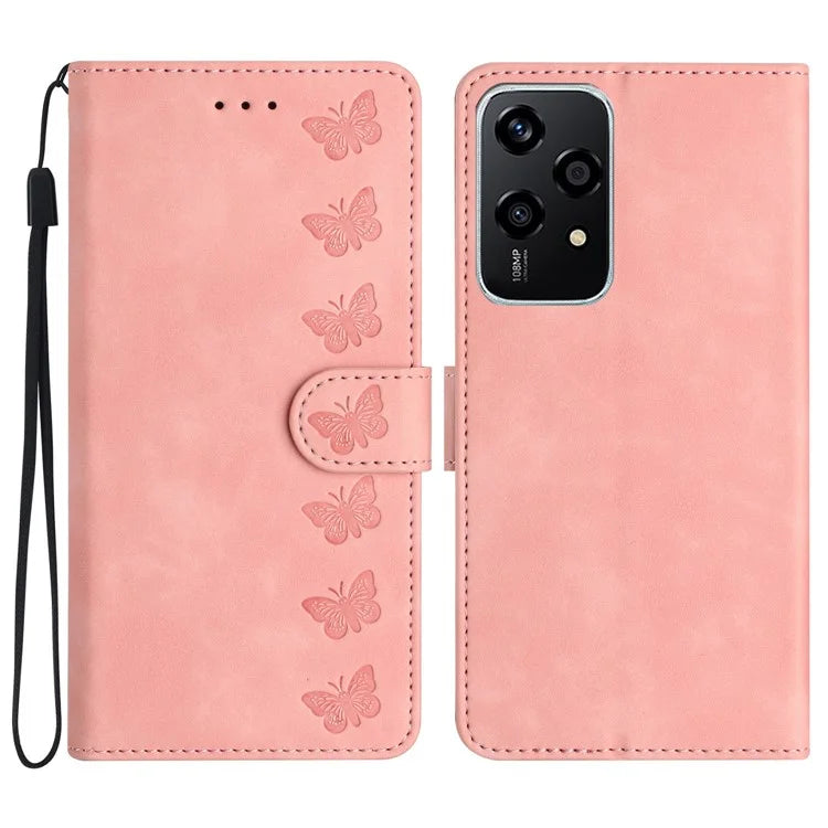 For Honor 200 Lite Case Imprinted Butterfly Leather Wallet Phone Cover