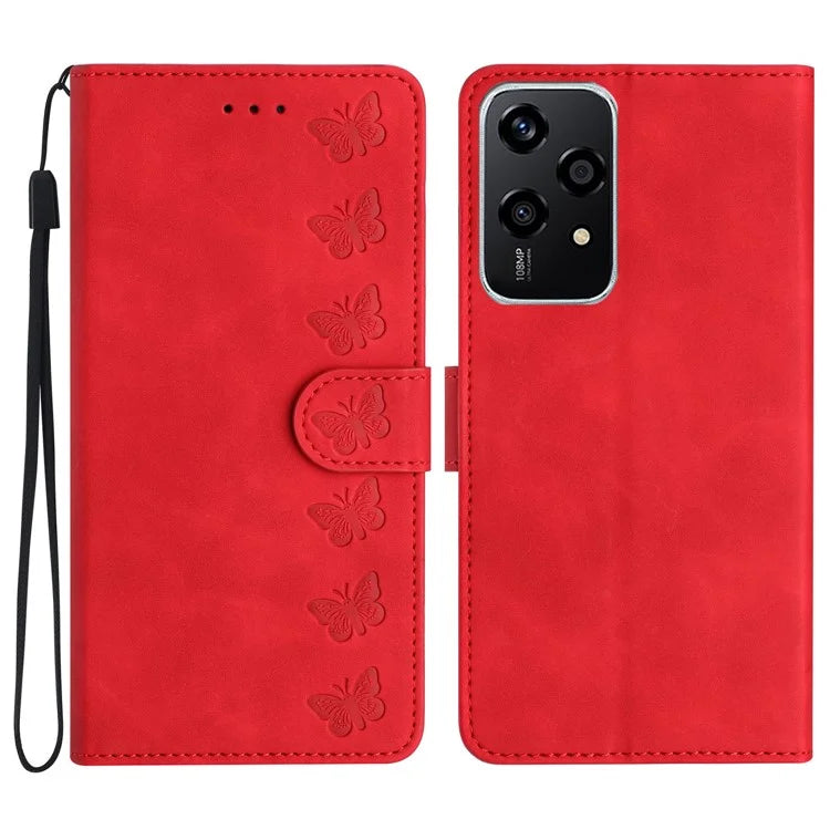 For Honor 200 Lite Case Imprinted Butterfly Leather Wallet Phone Cover
