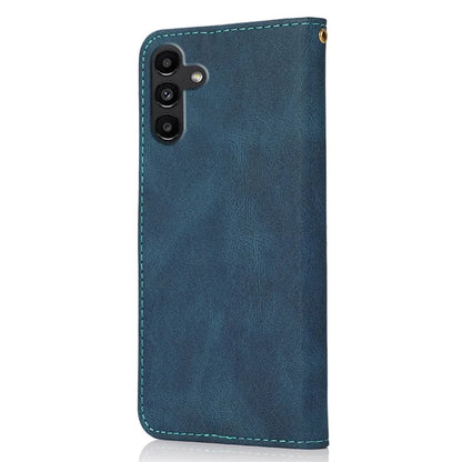 For Samsung Galaxy A16 5G Cover Color Splicing Wallet Stand Leather Phone Case with Wrist Strap