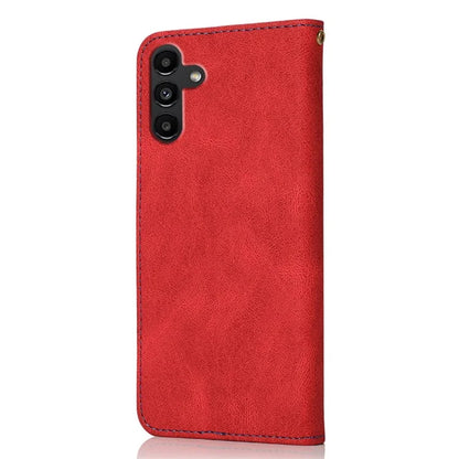 For Samsung Galaxy A16 5G Cover Color Splicing Wallet Stand Leather Phone Case with Wrist Strap