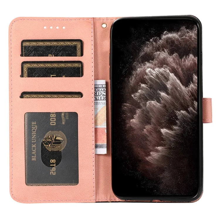 For Samsung Galaxy A16 5G Cover Color Splicing Wallet Stand Leather Phone Case with Wrist Strap