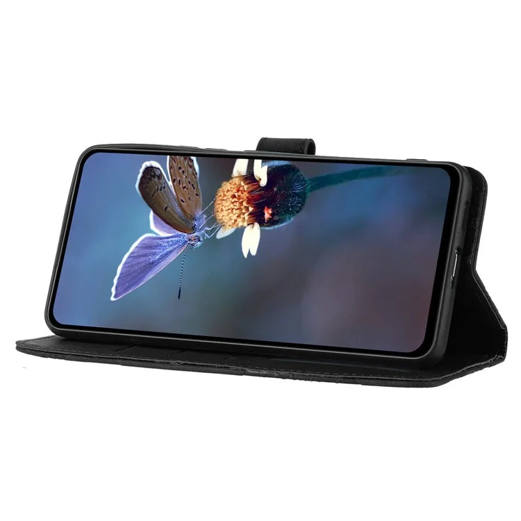 For Samsung Galaxy A16 5G Case Flower Design Leather Wallet Phone Cover with Wrist Strap