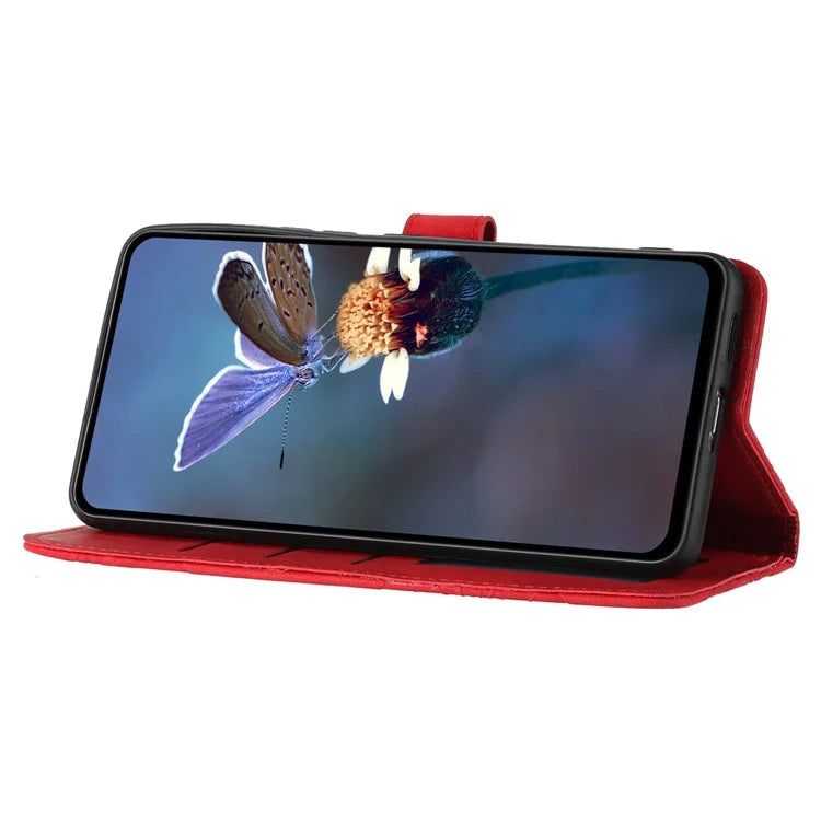 For Samsung Galaxy A16 5G Case Flower Design Leather Wallet Phone Cover with Wrist Strap