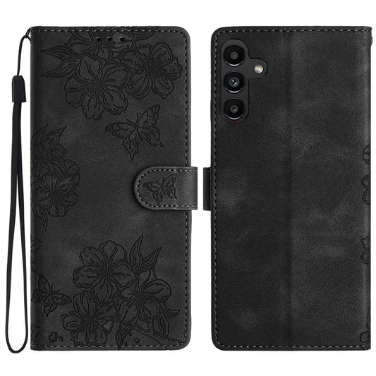 For Samsung Galaxy A16 5G Case Butterfly Flower Pattern Skin-Touch Leather Phone Cover