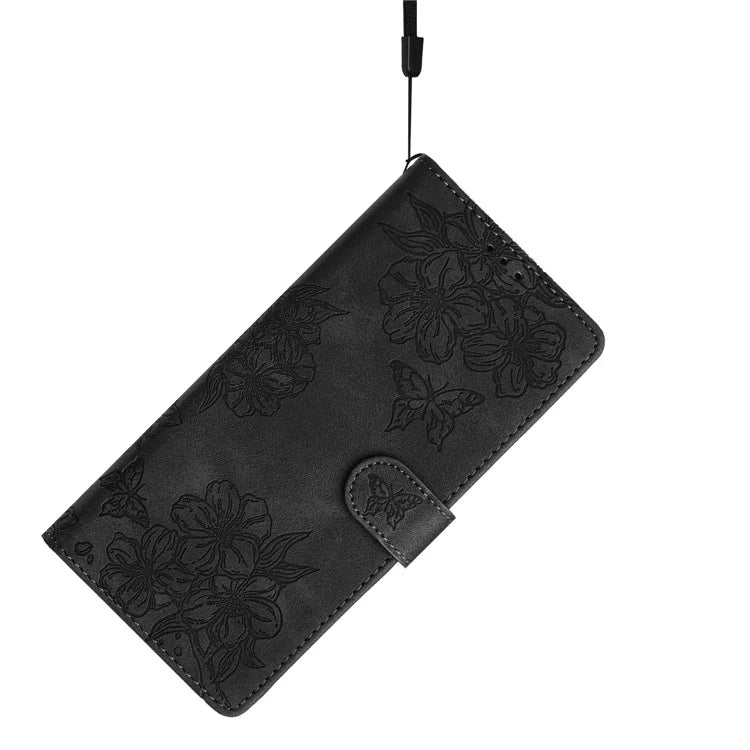 For Samsung Galaxy A16 5G Case Butterfly Flower Pattern Skin-Touch Leather Phone Cover