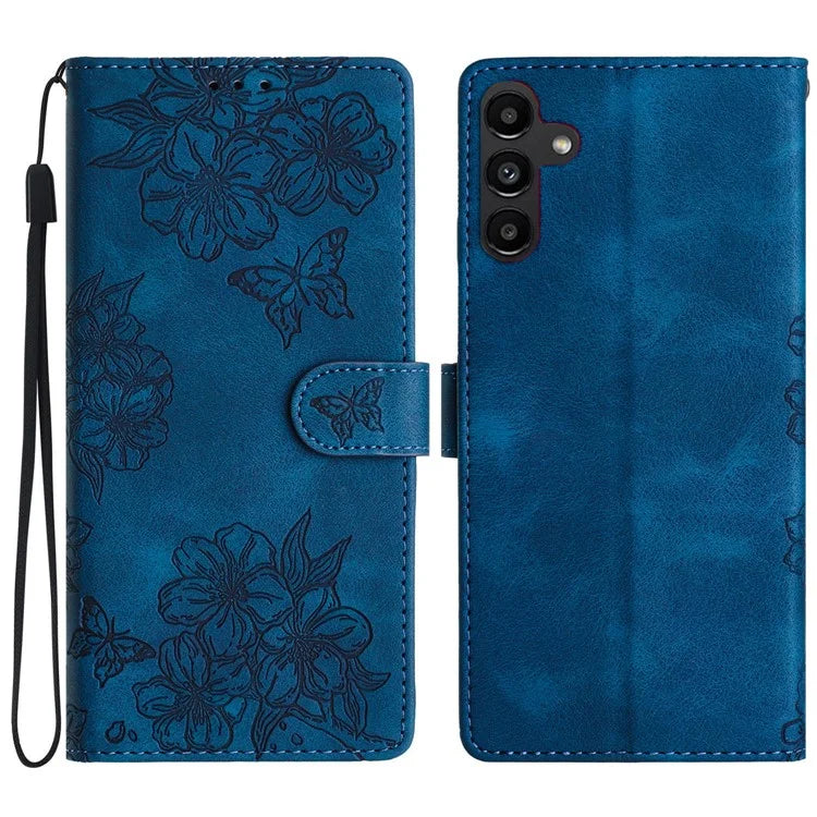 For Samsung Galaxy A16 5G Case Butterfly Flower Pattern Skin-Touch Leather Phone Cover