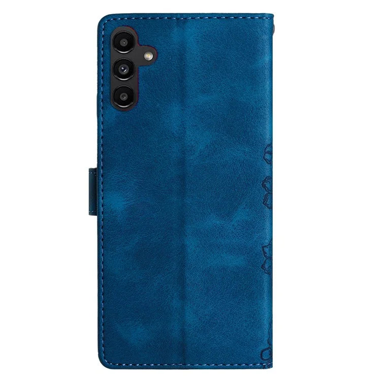 For Samsung Galaxy A16 5G Case Butterfly Flower Pattern Skin-Touch Leather Phone Cover