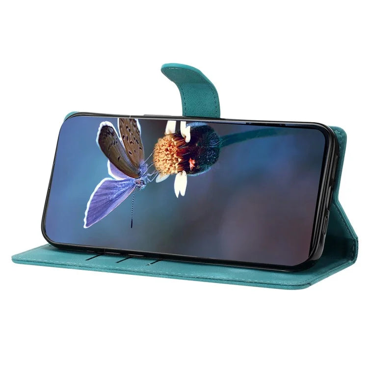 For Samsung Galaxy A16 5G Case Butterfly Flower Pattern Skin-Touch Leather Phone Cover