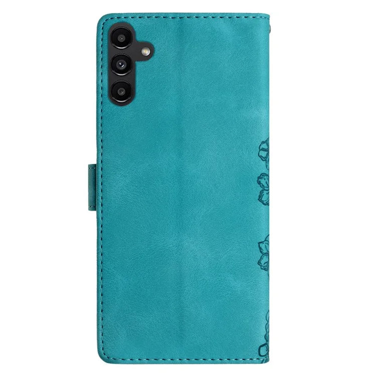 For Samsung Galaxy A16 5G Case Butterfly Flower Pattern Skin-Touch Leather Phone Cover