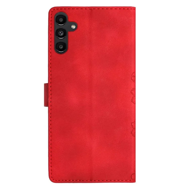 For Samsung Galaxy A16 5G Case Butterfly Flower Pattern Skin-Touch Leather Phone Cover