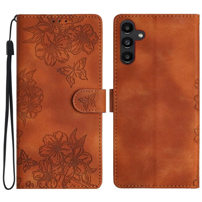For Samsung Galaxy A16 5G Case Butterfly Flower Pattern Skin-Touch Leather Phone Cover
