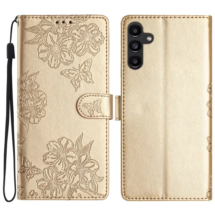 For Samsung Galaxy A16 5G Case Butterfly Flower Drop-Proof PU Leather Wallet Phone Cover