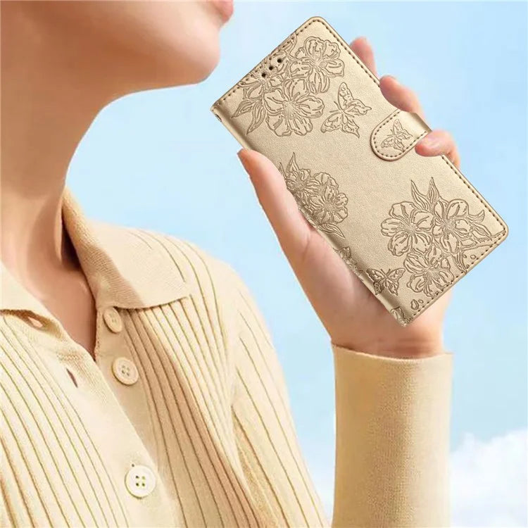 For Samsung Galaxy A16 5G Case Butterfly Flower Drop-Proof PU Leather Wallet Phone Cover
