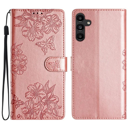 For Samsung Galaxy A16 5G Case Butterfly Flower Drop-Proof PU Leather Wallet Phone Cover