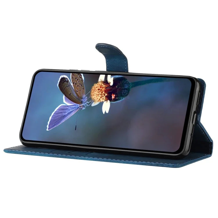 For Samsung Galaxy A16 5G Case Leather Imprinted Flower Phone Cover Wallet with Wrist Strap