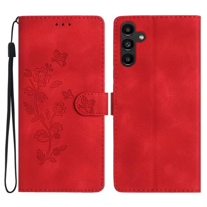 For Samsung Galaxy A16 5G Case Leather Imprinted Flower Phone Cover Wallet with Wrist Strap