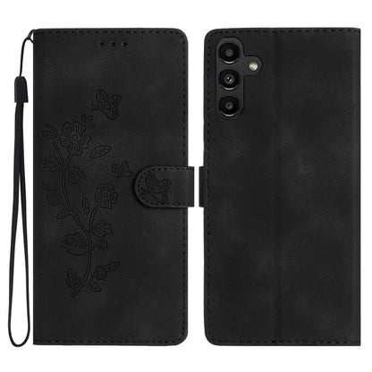 For Samsung Galaxy A16 5G Case Leather Imprinted Flower Phone Cover Wallet with Wrist Strap