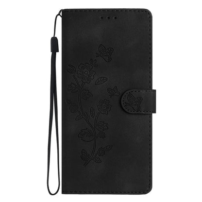 For Samsung Galaxy A16 5G Case Leather Imprinted Flower Phone Cover Wallet with Wrist Strap